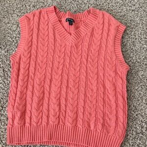 art class Coral Pink Cable Knit V-Neck Sweater Vest